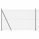 vidaXL Láncos kerítés betonalappal 10 x 1,6 m PVC-bevonatos acél Háló