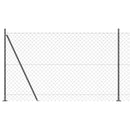 vidaXL Lánckerítés oszlopokkal Szürke 1.5 x 10 m Acél