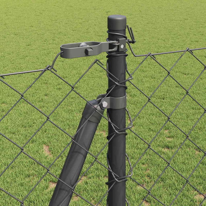 vidaXL Lánckerítés oszlopokkal Szürke 1.2 x 25 m Acél