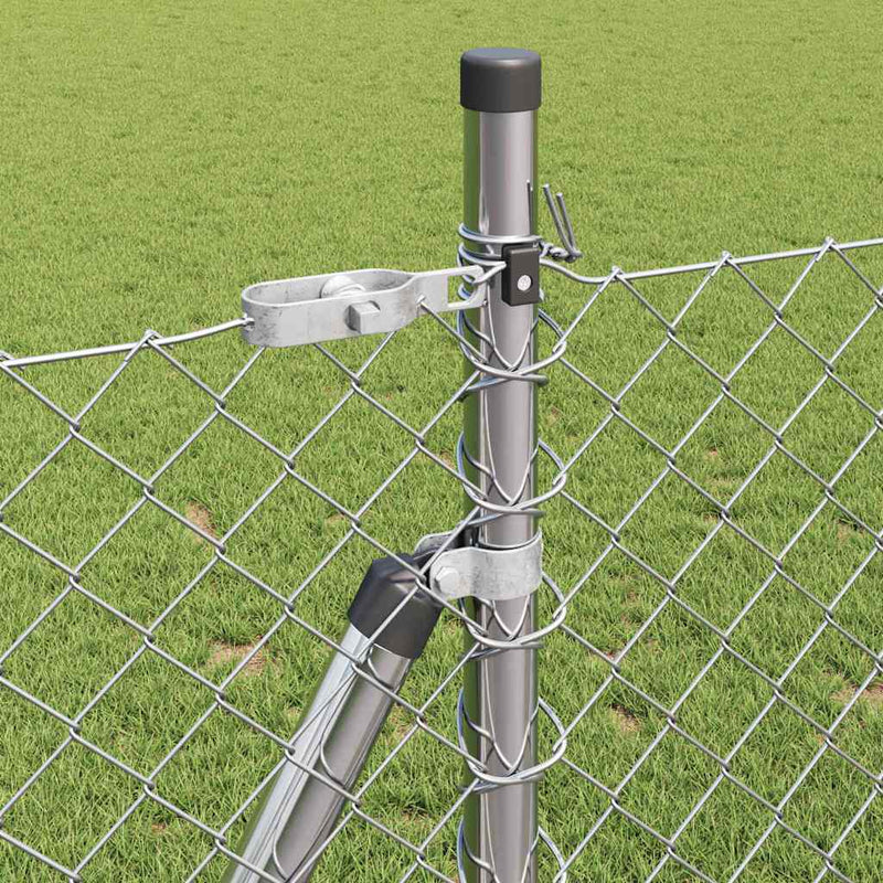 vidaXL Lánckerítés oszlopokkal Ezüst 0.8 x 10 m Acél