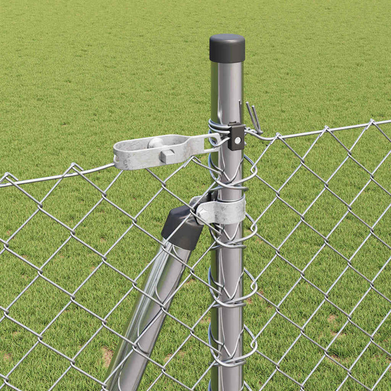 vidaXL Lánckerítés oszlopokkal Ezüst 1.4 x 10 m Acél