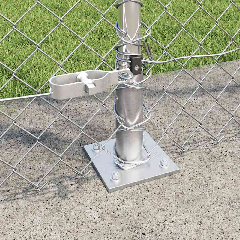 vidaXL Lánckerítés oszlopokkal Ezüst 1.5 x 10 m Acél