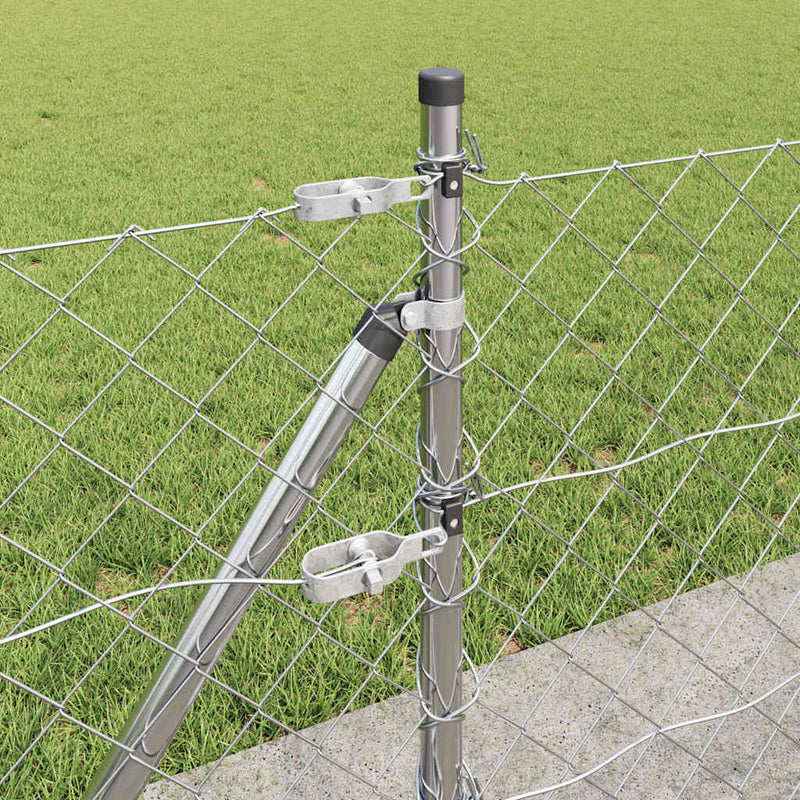 vidaXL Lánckerítés oszlopokkal Ezüst 0,4 x 10 m Acél