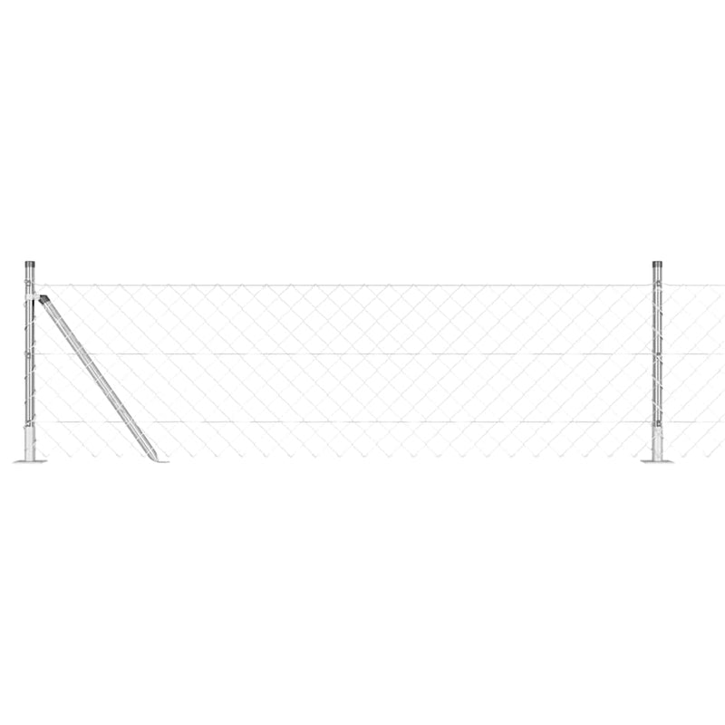 vidaXL Lánckerítés oszlopokkal Ezüst 0,6 x 10 m Acél