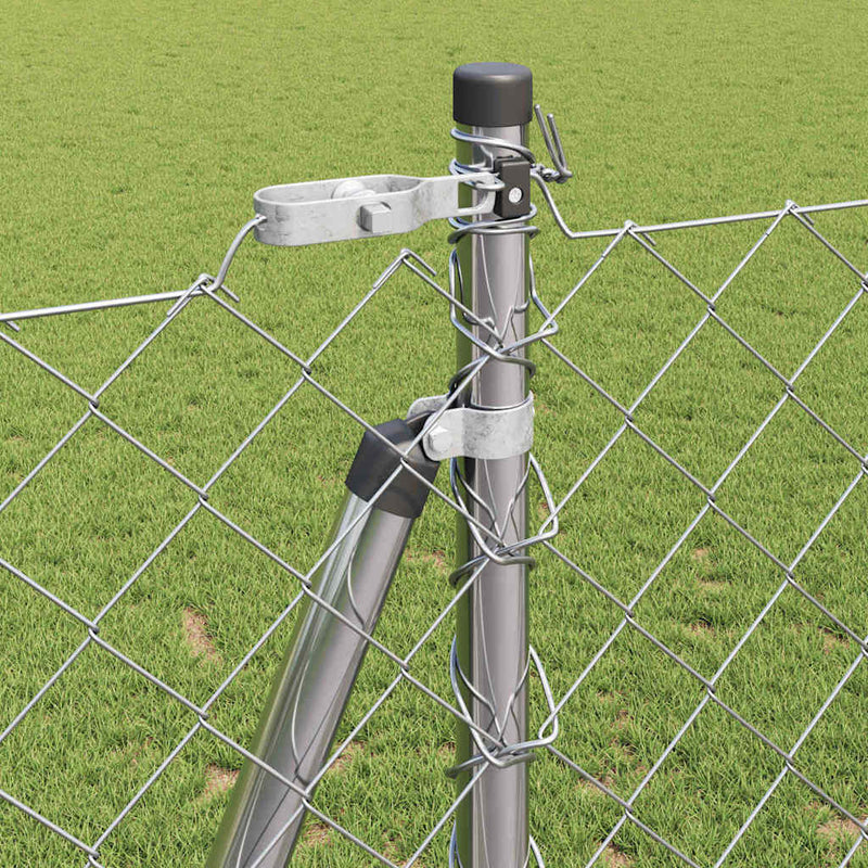 vidaXL Lánckerítés oszlopokkal Ezüst 1.2 x 10 m Acél