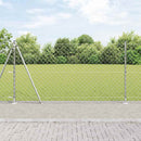 vidaXL Lánckerítés oszlopokkal Ezüst 1.2 x 10 m Acél