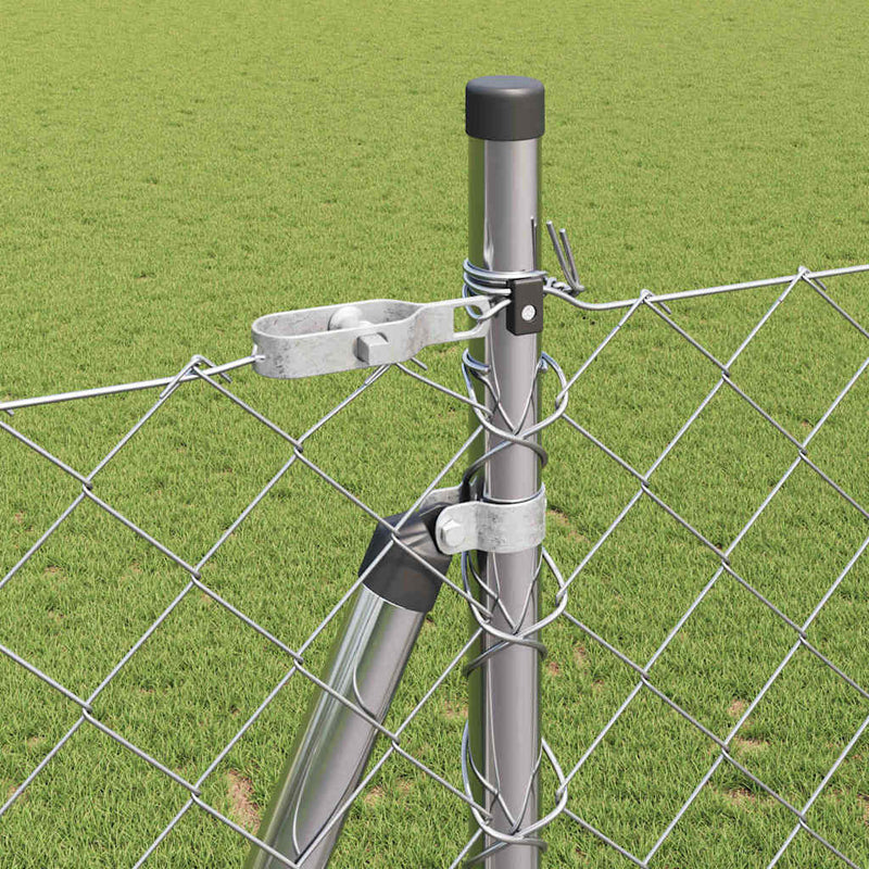 vidaXL Lánckerítés oszlopokkal Ezüst 1.5 x 10 m Acél