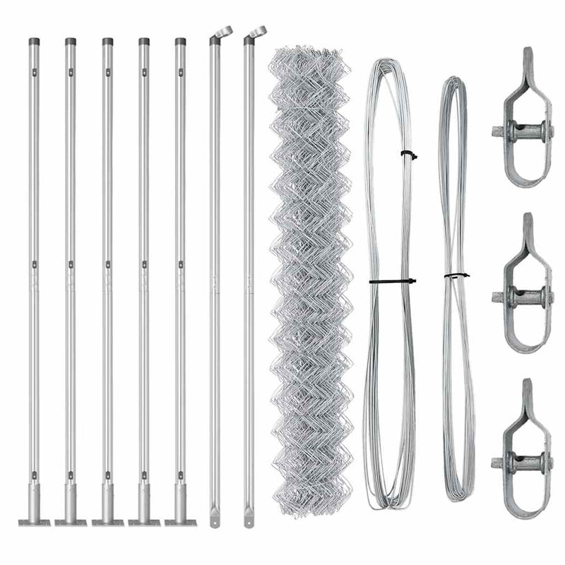 vidaXL Lánckerítés oszlopokkal Ezüst 1.5 x 10 m Acél