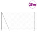 vidaXL Lánckerítés oszlopokkal Ezüst 1.2 x 25 m Acél