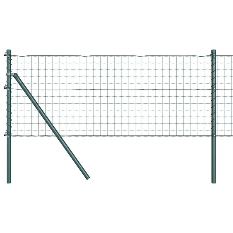 vidaXL Kerítés oszlopokkal Zöld 0,6 x 10 m Acél