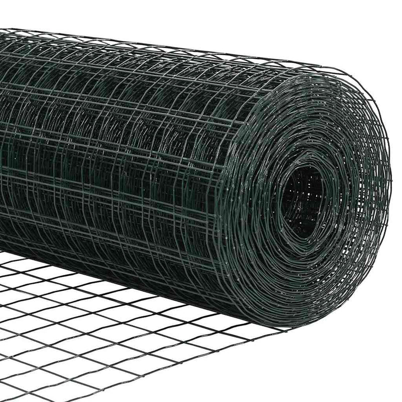 vidaXL Kerítés oszlopokkal Zöld 1 x 10 m Acél