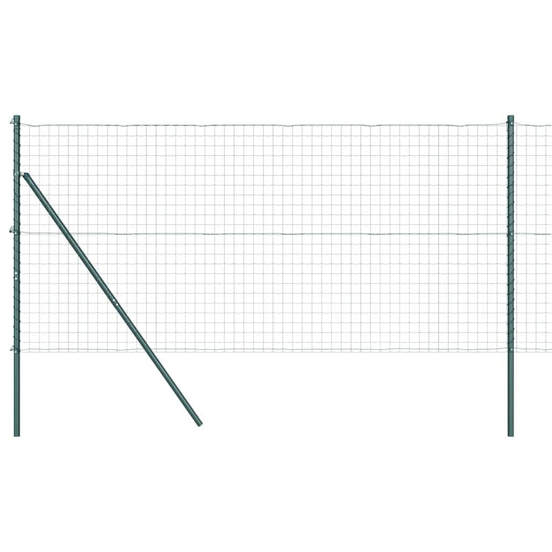 vidaXL Kerítés oszlopokkal Zöld 1 x 10 m Acél