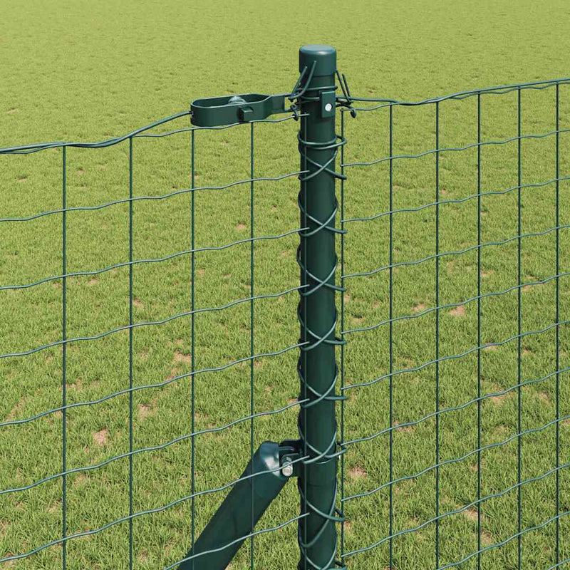 vidaXL Kerítés oszlopokkal Zöld 1.5 x 10 m Acél