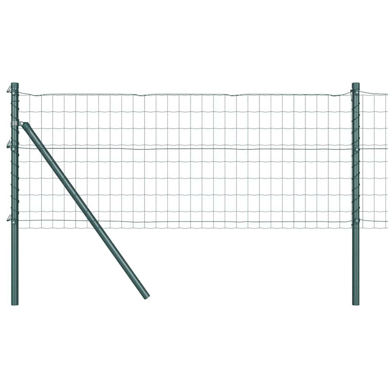 vidaXL Kerítés oszlopokkal Zöld 0,4 x 10 m Acél