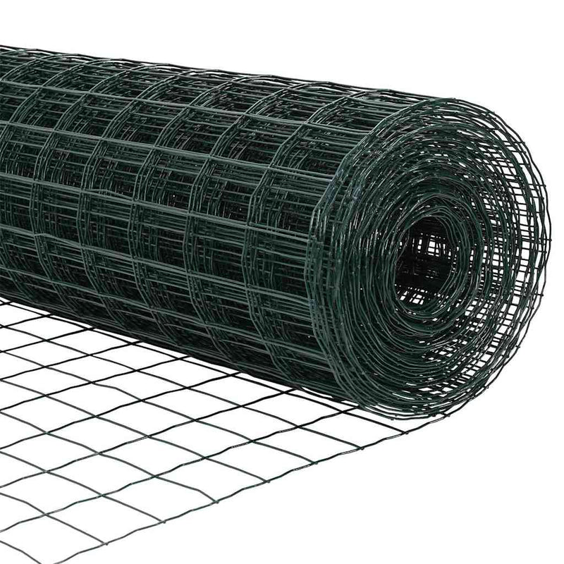 vidaXL Kerítés oszlopokkal Zöld 1 x 10 m Acél