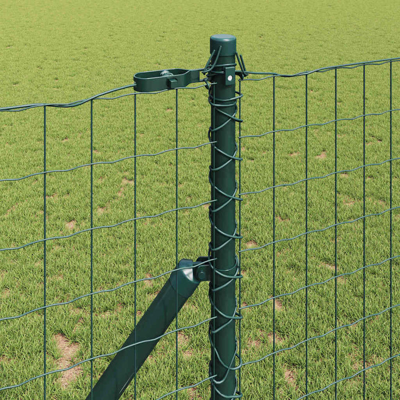 vidaXL Kerítés oszlopokkal Zöld 1 x 10 m Acél