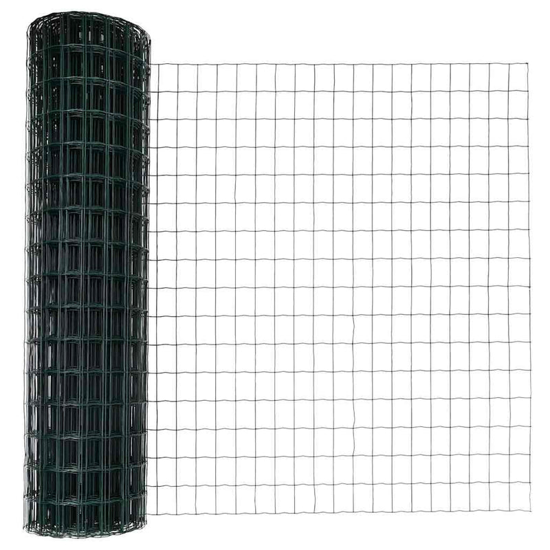 vidaXL Kerítés oszlopokkal Zöld 1.4 x 10 m Acél
