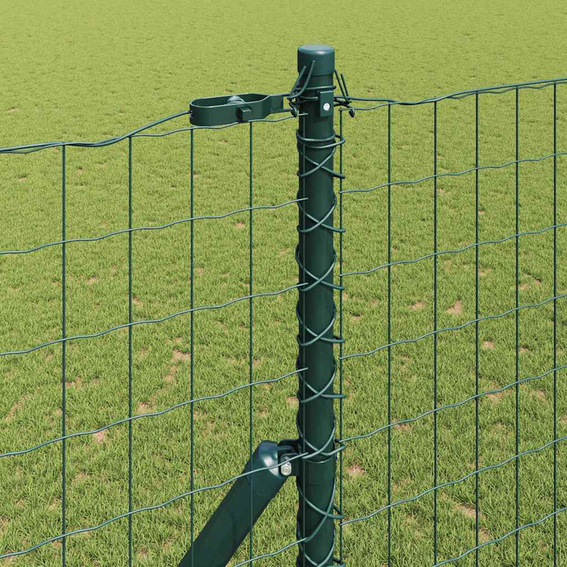 vidaXL Kerítés oszlopokkal Zöld 1.5 x 10 m Acél