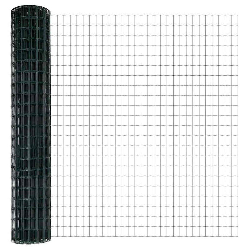vidaXL Kerítés oszlopokkal Zöld 1.5 x 10 m Acél