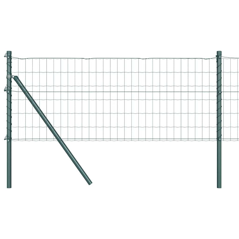vidaXL Kerítés oszlopokkal Zöld 0.8 x 10 m Acél