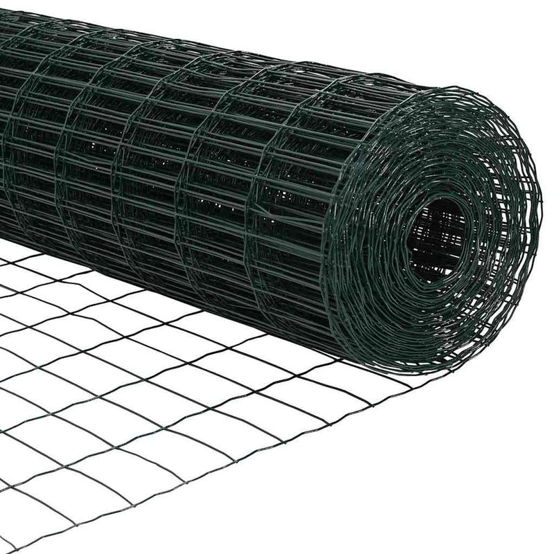 vidaXL Kerítés oszlopokkal Zöld 1 x 10 m Acél