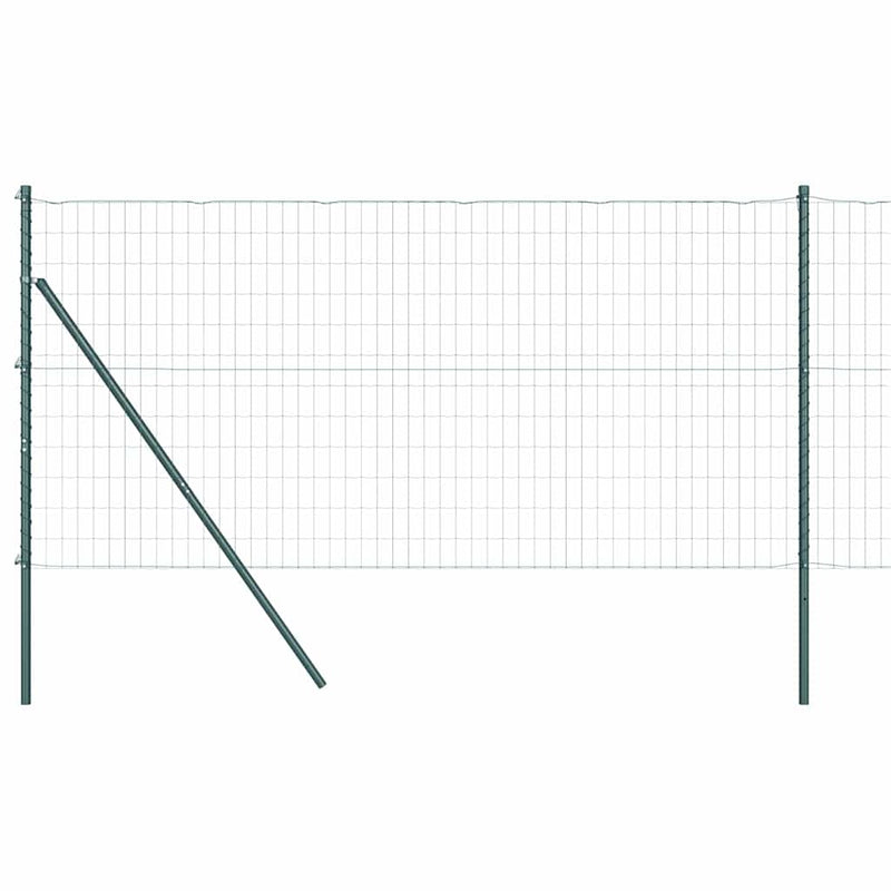 vidaXL Kerítés oszlopokkal Zöld 1 x 10 m Acél