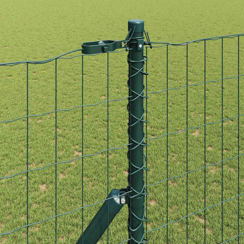 vidaXL Kerítés oszlopokkal Zöld 1.6 x 10 m Acél