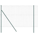 vidaXL Kerítés oszlopokkal Zöld 1.6 x 10 m Acél