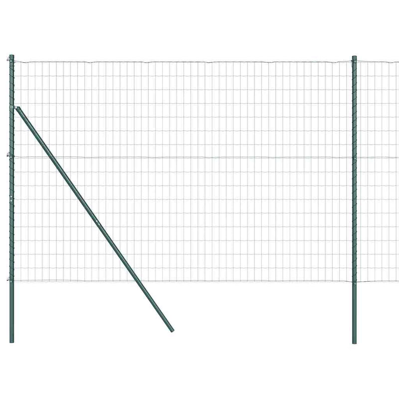 vidaXL Kerítés oszlopokkal Zöld 1.6 x 10 m Acél