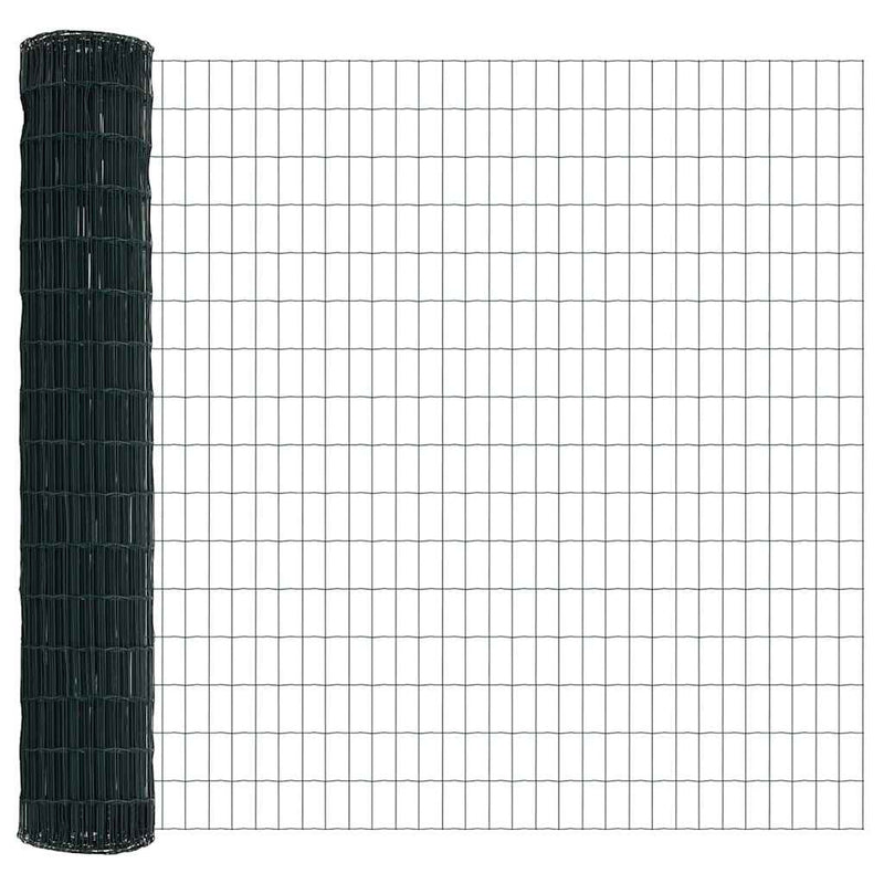 vidaXL Kerítés oszlopokkal Zöld 1.6 x 10 m Acél