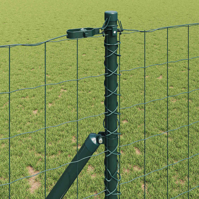 vidaXL Kerítés oszlopokkal Zöld 1.2 x 10 m Acél
