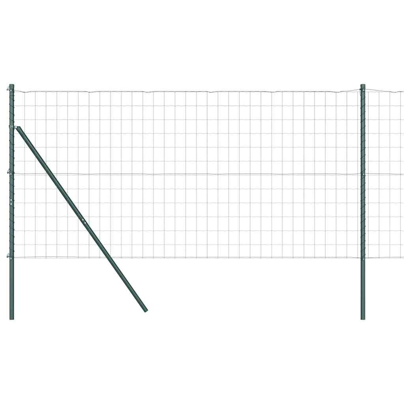vidaXL Kerítés oszlopokkal Zöld 1.4 x 10 m Acél