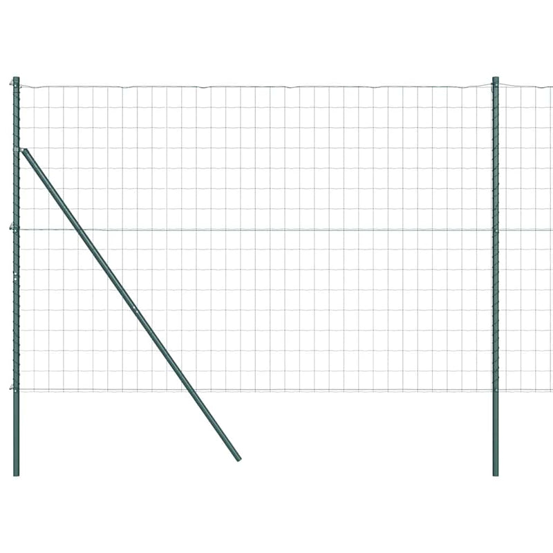 vidaXL Kerítés oszlopokkal Zöld 1.6 x 10 m Acél