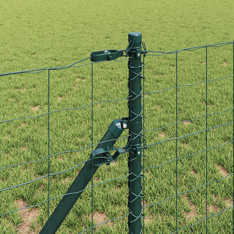 vidaXL Kerítés oszlopokkal Zöld 0.8 x 10 m Acél
