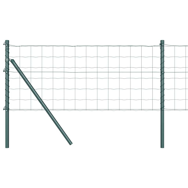 vidaXL Kerítés oszlopokkal Zöld 0.8 x 10 m Acél