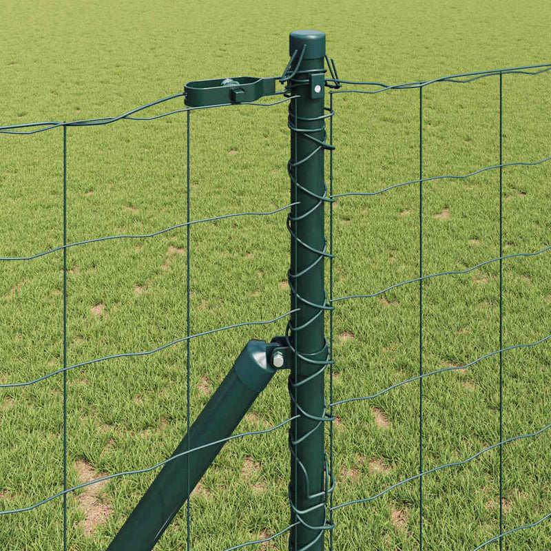 vidaXL Kerítés oszlopokkal Zöld 1.2 x 10 m Acél