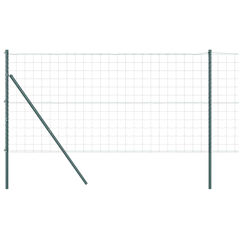 vidaXL Kerítés oszlopokkal Zöld 1.2 x 10 m Acél