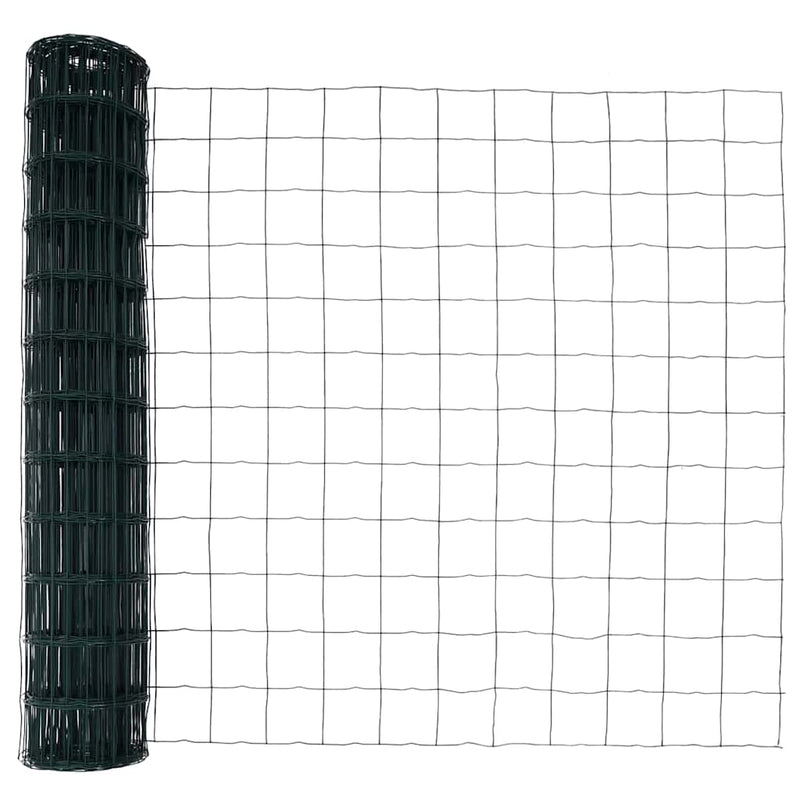 vidaXL Kerítés oszlopokkal Zöld 1.2 x 10 m Acél
