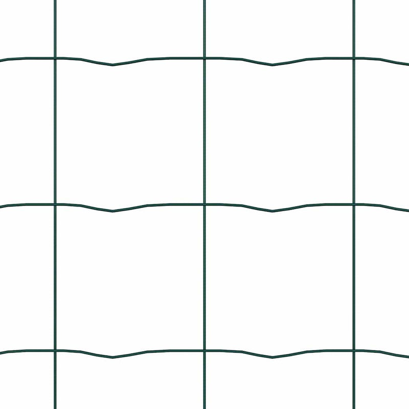vidaXL Kerítés oszlopokkal Zöld 1.5 x 10 m Acél