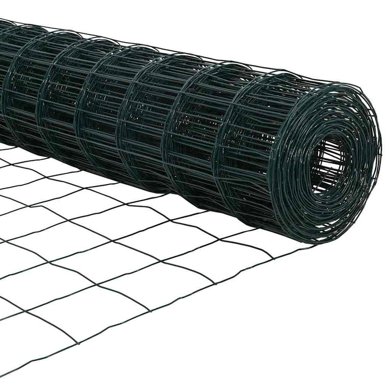 vidaXL Kerítés oszlopokkal Zöld 1.5 x 10 m Acél