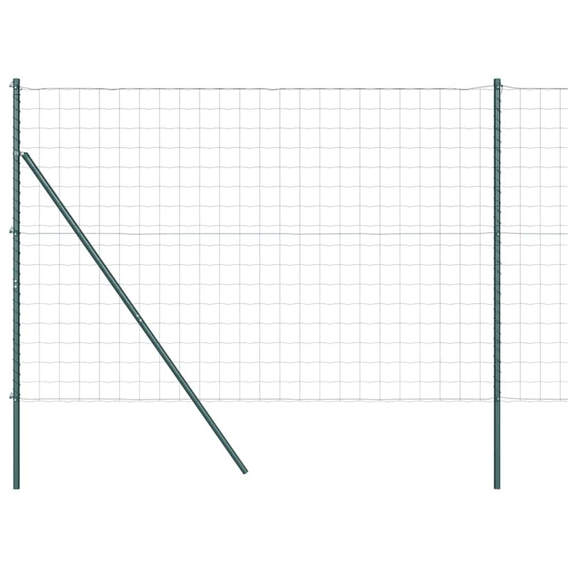 vidaXL Kerítés oszlopokkal Zöld 1.5 x 10 m Acél