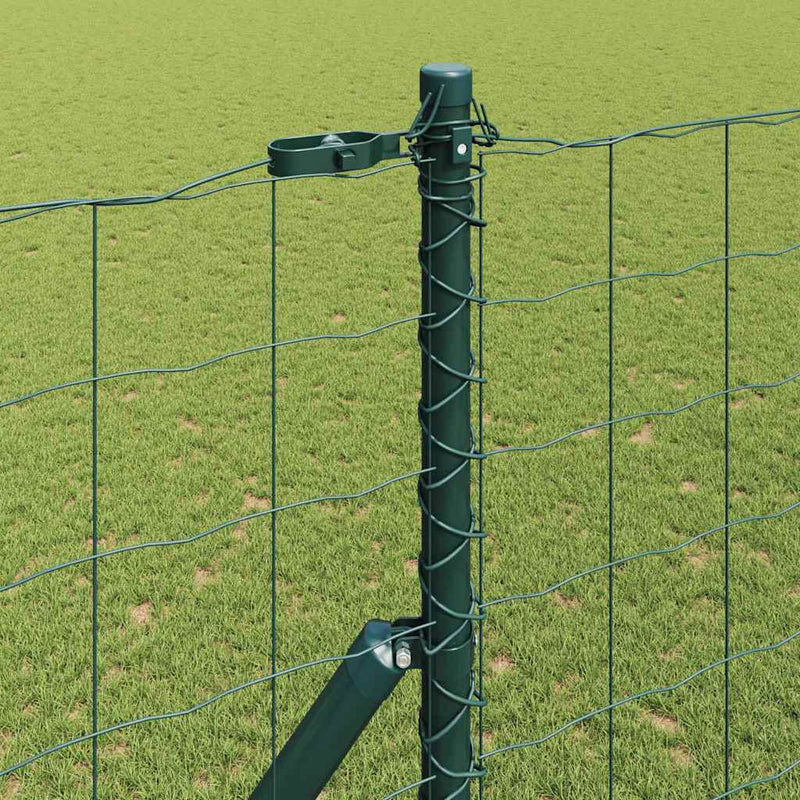 vidaXL Kerítés oszlopokkal Zöld 1.6 x 10 m Acél