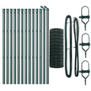 vidaXL Kerítés oszlopokkal Zöld 0,6 x 25 m Acél