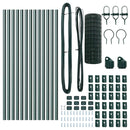 vidaXL Kerítés oszlopokkal Zöld 0.8 x 25 m Acél