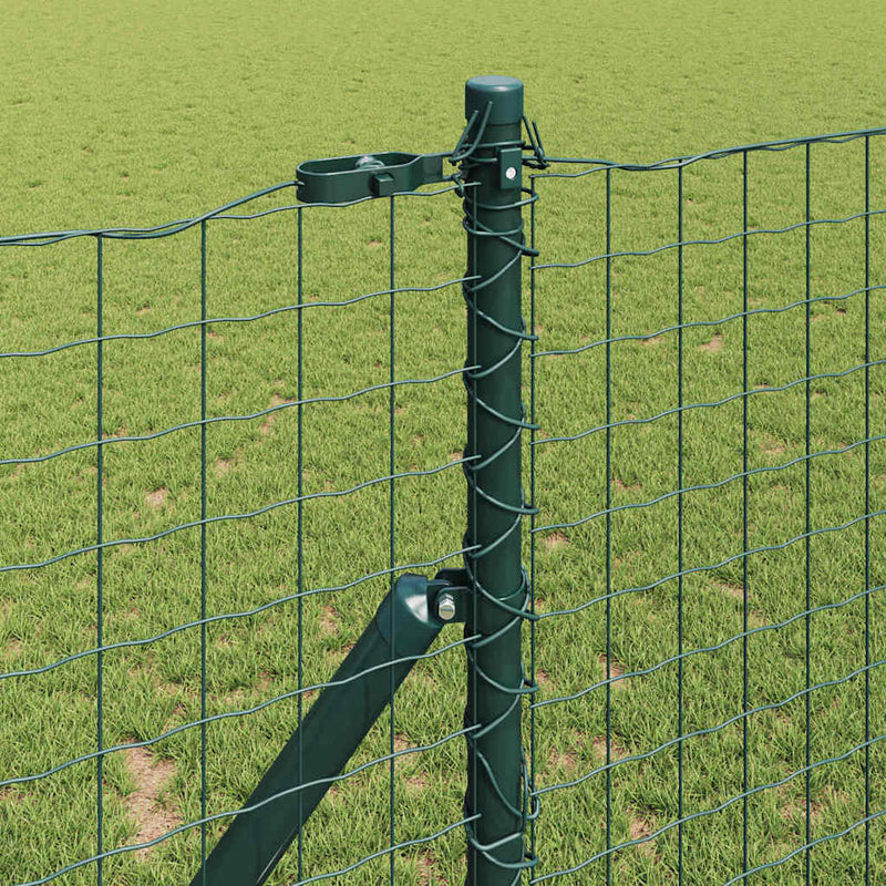 vidaXL Kerítés oszlopokkal Zöld 1.2 x 25 m Acél