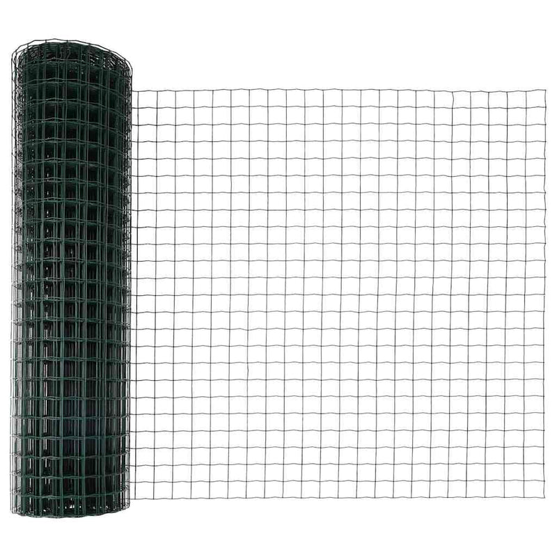 vidaXL Kerítés oszlopokkal Zöld 1.2 x 25 m Acél
