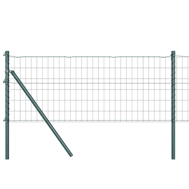 vidaXL Kerítés oszlopokkal Zöld 0,6 x 25 m Acél