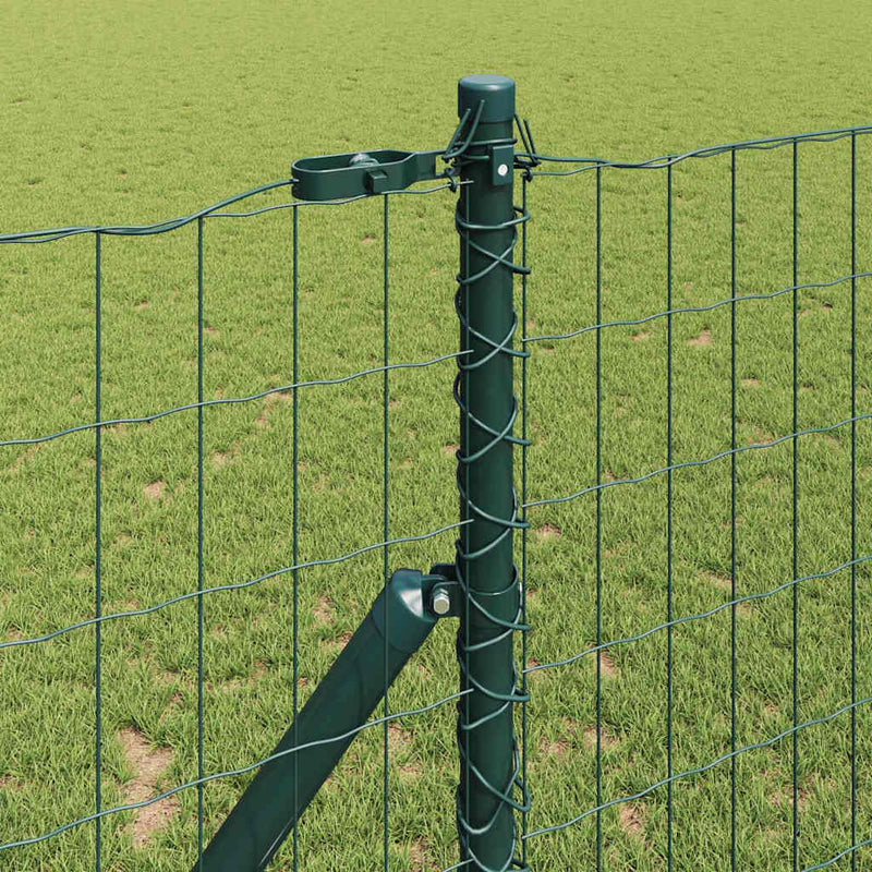 vidaXL Kerítés oszlopokkal Zöld 1.2 x 25 m Acél