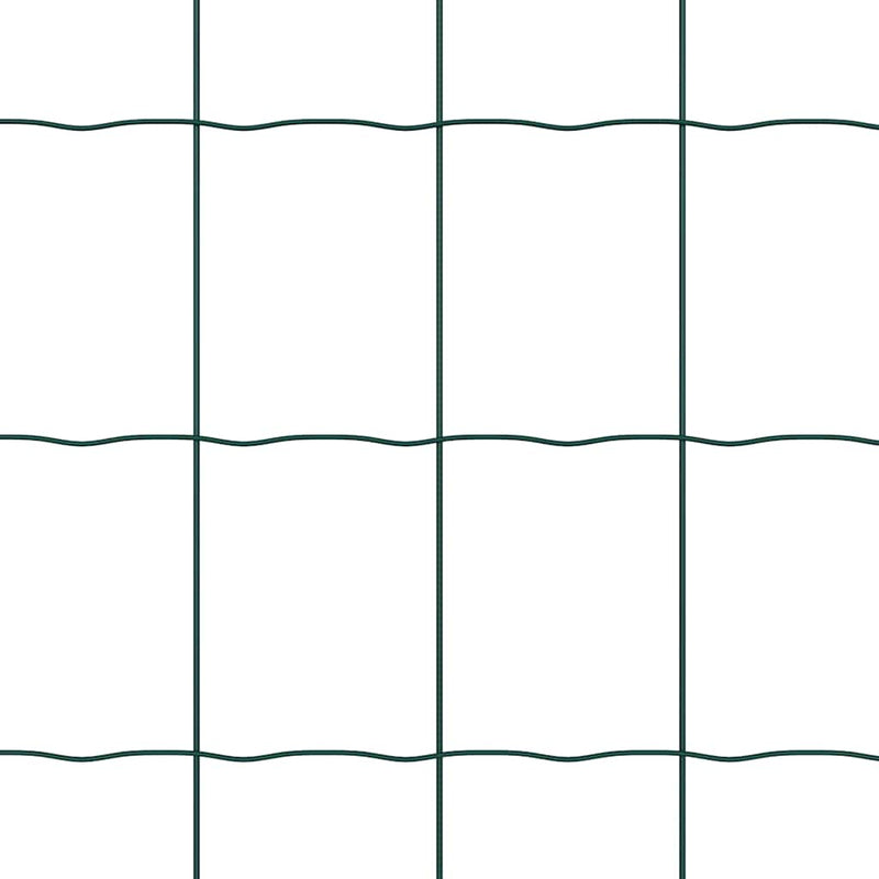 vidaXL Kerítés oszlopokkal Zöld 0,6 x 25 m Acél
