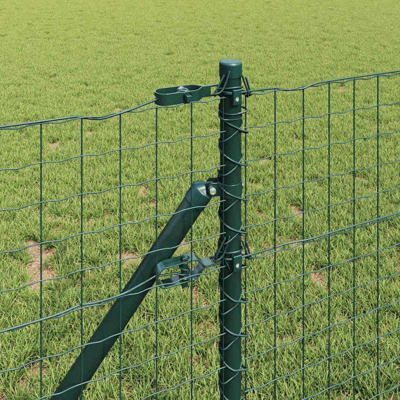 vidaXL Kerítés oszlopokkal Zöld 0.4 x 50 m Acél